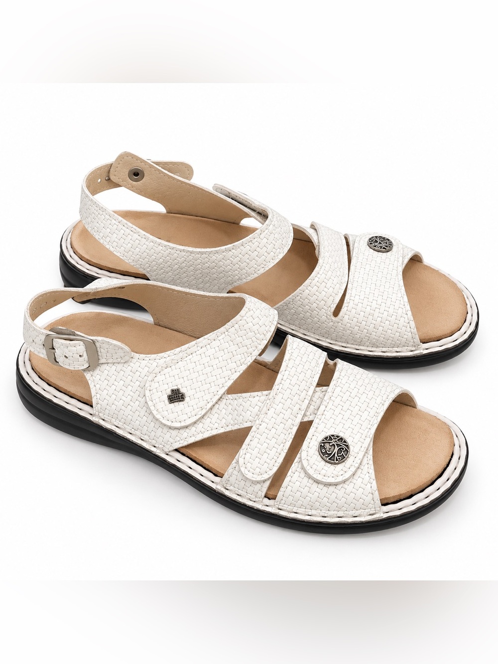 Finn Comfort Gomera White Leather Sandals Womens EU 38 / US 7.5